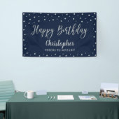 Blauer Blauer Happy Birthday Party Banner (Messeveranstaltung)