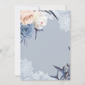 Blauer Blauer Hochzeitstich Einladung (Rückseite)