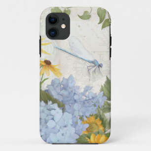 Blauer Blauer Hydrangee Gelbe Sonnenblume Libelle Case-Mate iPhone Hülle
