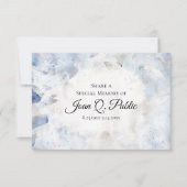 Blauer Blauer Lärm - Gedächtnisbeerdigung Mitteilungskarte (Vorderseite)