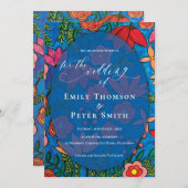 Blauer Blauer Orangenblütenlauf Einladung (Vorne/Hinten)