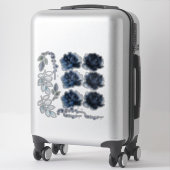 Blauer Blauer Peonus Blumenbouquet Creator Set of Aufkleber (Koffer)