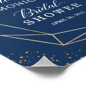 Blauer Blauer Rosa Brautparty Zeichen Poster (Ecke)