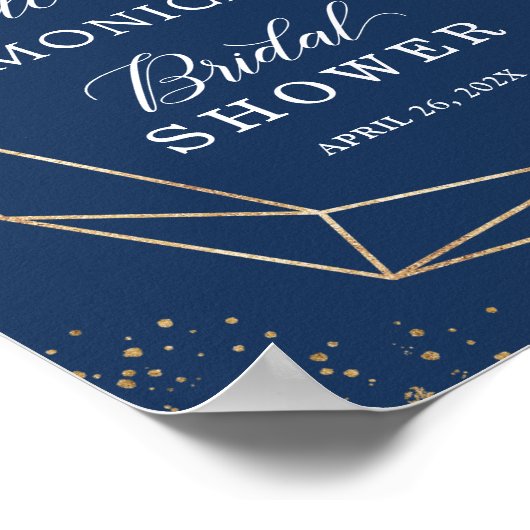 Blauer Blauer Rosa Brautparty Zeichen Poster (Ecke)