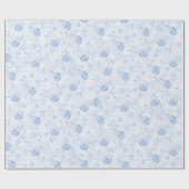 Blauer Blauer Rose Elegante Damaskus Hochzeit Geschenkpapier (Flach)