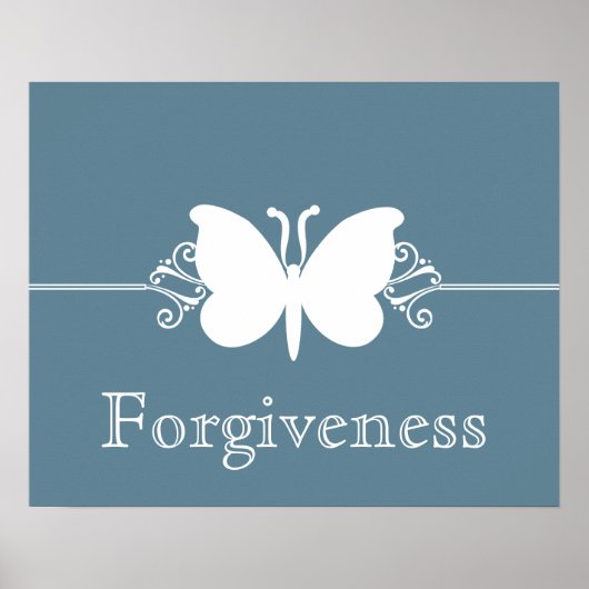 Blauer Blauer Schmetterling Wirbel Virtue Poster (Vorne)