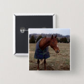 Blauer blauer Seequadrat-Knopf Button (Vorne & Hinten)