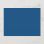 Blauer Blauer Silberflor Hochzeitseinladung Postkarte (Rückseite)