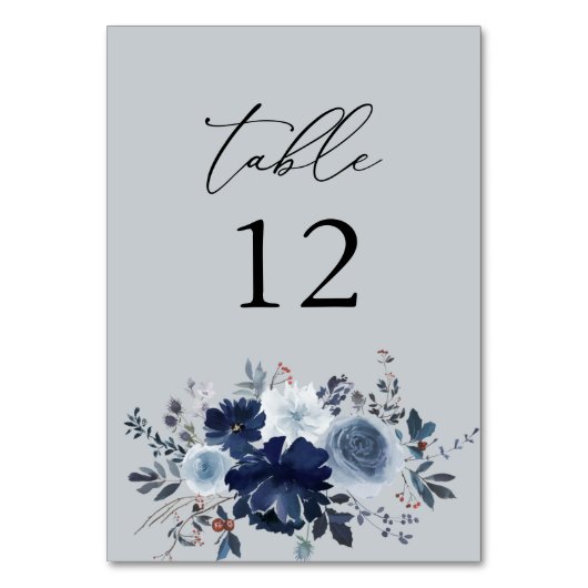 Blauer Blauer Tischnummer - Blauer Grau (Vorderseite)