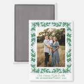 Blauer Blauer und grüner Folklorerahmen und Text Magnet (Vorderseite/Rückseite)