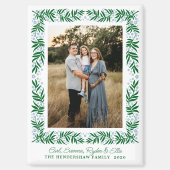 Blauer Blauer und grüner Folklorerahmen und Text Magnet (Vorderseite)