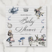 Blauer Blauer und rosa Alice im Wunderland Kinderd Geschenkanhänger (Rückseite)