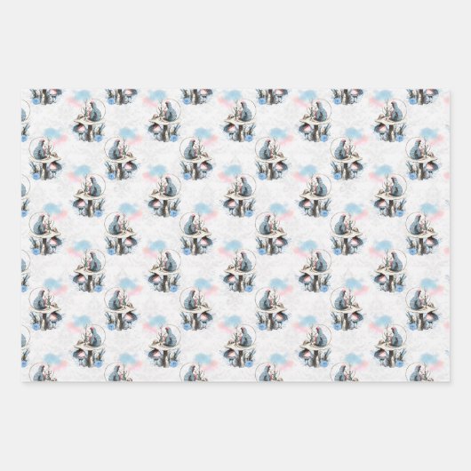 Blauer Blauer und rosa Alice im Wunderland Kinderd Geschenkpapier Set (Vorderseite 3)