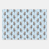 Blauer Blauer und rosa Alice im Wunderland Kinderd Geschenkpapier Set (Vorderseite)