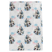 Blauer Blauer und rosa Alice im Wunderland Kinderd Mittlere Geschenktüte (Rückseite)