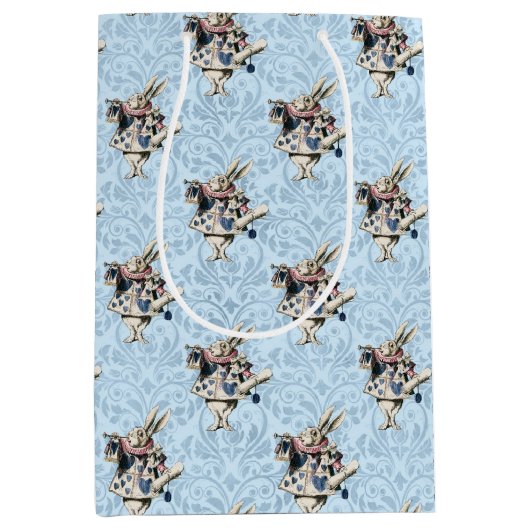 Blauer Blauer und rosa Alice im Wunderland Kinderd Mittlere Geschenktüte (Vorderseite)