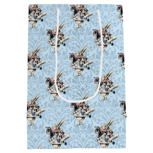 Blauer Blauer und rosa Alice im Wunderland Kinderd Mittlere Geschenktüte (Rückseite)