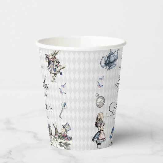 Blauer Blauer und rosa Alice im Wunderland Kinderd Pappbecher (Links)