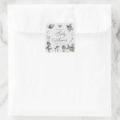 Blauer Blauer und rosa Alice im Wunderland Kinderd Quadratischer Aufkleber (Tasche)