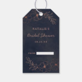 Blauer Blauer und Rose Gold Foil Bridal Display Du Geschenkanhänger (Vorderseite)