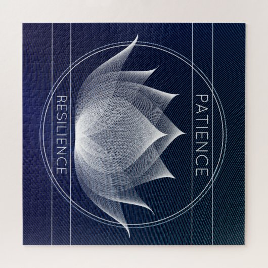 Blauer Blauer und weißer Lotus-Patient Resilienz Puzzle (Horizontal)