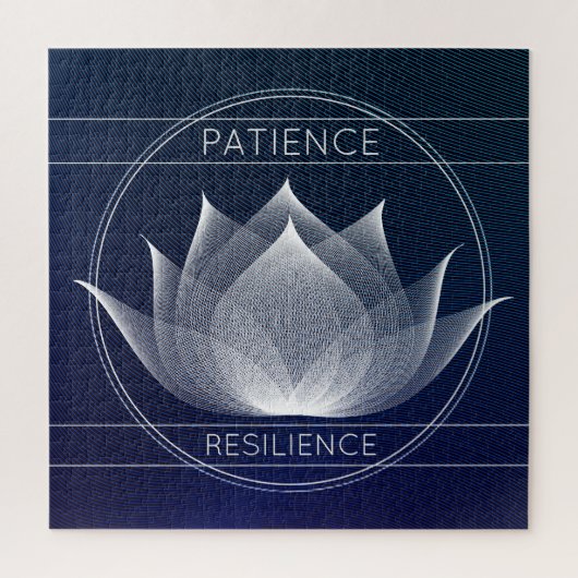 Blauer Blauer und weißer Lotus-Patient Resilienz Puzzle (Vertikal)