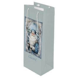 Blauer Blauer und weißer Vater Weihnachten Geschenktüte Für Weinflaschen