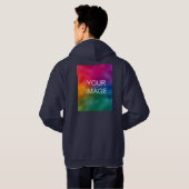 Blauer Blauer Vortrag für Logo hinzufügen anpassen Hoodie (Schwarz voll)