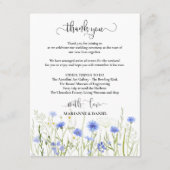 Blauer Blauer Wildblume Hochzeitsgast Empfang Begleitkarte (Rückseite)