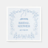 Blauer Blaufuß-Brautparty Serviette (Vorderseite)