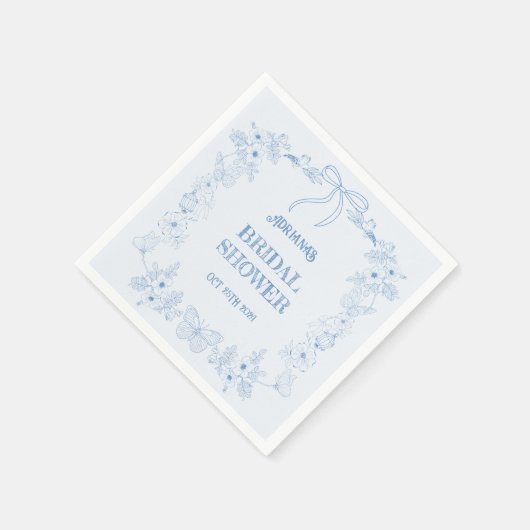 Blauer Blaufuß-Brautparty Serviette (Ecke)