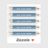 Blauer Bleistift Name kundenspezifisch geschnitten Aufkleber (Blatt)