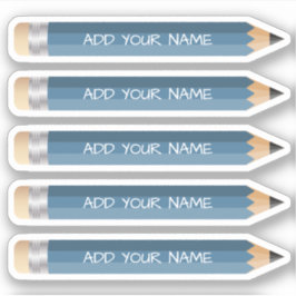 Blauer Bleistift Name kundenspezifisch geschnitten Aufkleber