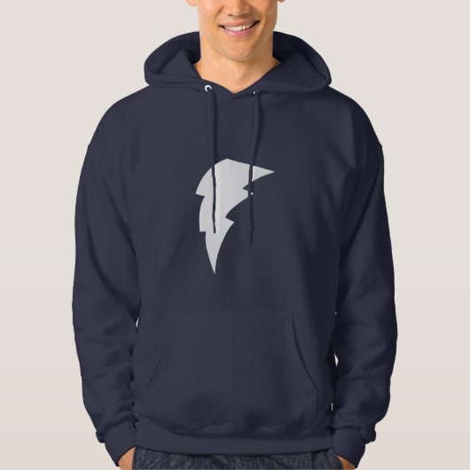 Blauer Blitz-Bolzen Hoodie (Vorderseite)