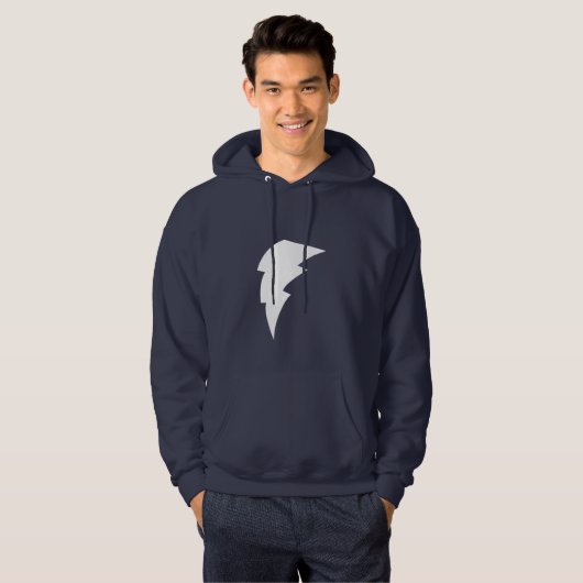 Blauer Blitz-Bolzen Hoodie (Vorne ganz)