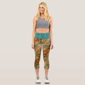 Blauer Blitz Capri Leggings (Vorderseite)