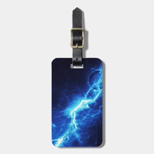 Blauer Blitz Gepäckanhänger (Vorderseite vertikal)