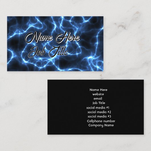 Blauer Blitz individuell einstellbar Visitenkarte (Vorne/Hinten)