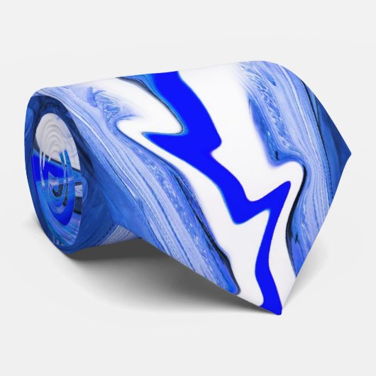 Blauer Blitz Krawatte (Gerollt)