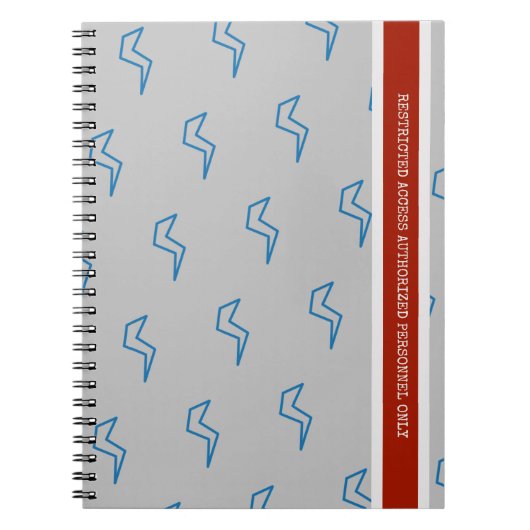 Blauer Blitz mit eingeschränktem Zugang Notizblock (Vorderseite)