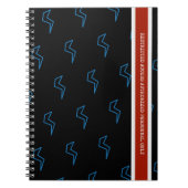 Blauer Blitz mit eingeschränktem Zugang Notizblock (Vorderseite)