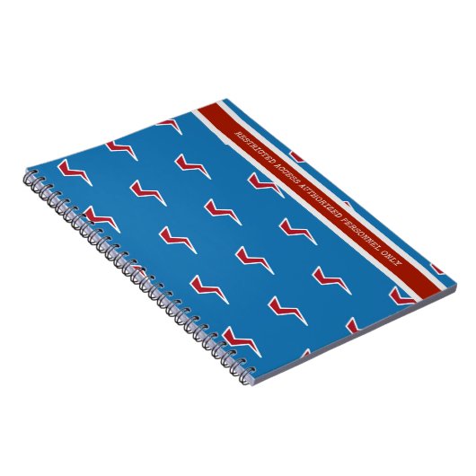 Blauer Blitz mit eingeschränktem Zugang Notizblock (Rechte Seite)