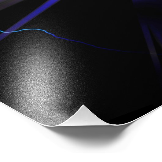 Blauer Blitz oder Strom Fotodruck (Ecke)