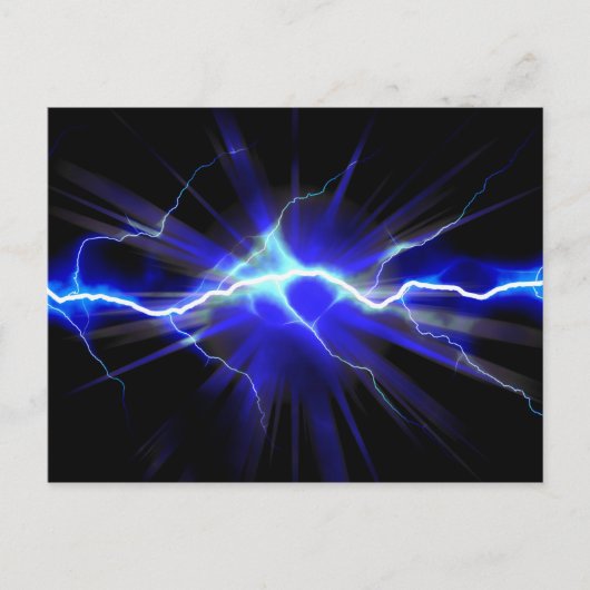 Blauer Blitz oder Strom Postkarte (Vorderseite)