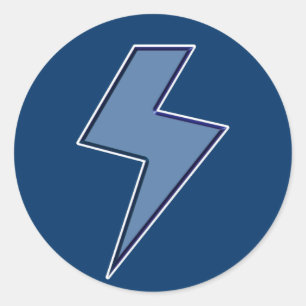 Blauer Blitz Runder Aufkleber