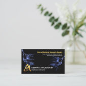 Blauer Blitz Strikes Elektrischer Dienst Visitenkarte (Stehend Vorderseite)