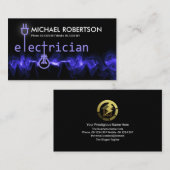 Blauer Blitz Zapping Electrician Signage Visitenkarte (Vorne/Hinten)