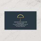 Blauer Blitzschlag Gold Schutzschirm Visitenkarte (Rückseite)