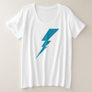 Blauer Blitzschlag Große Größe T-Shirt