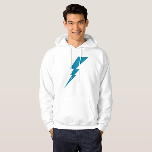 Blauer Blitzschlag Hoodie (Vorne ganz)